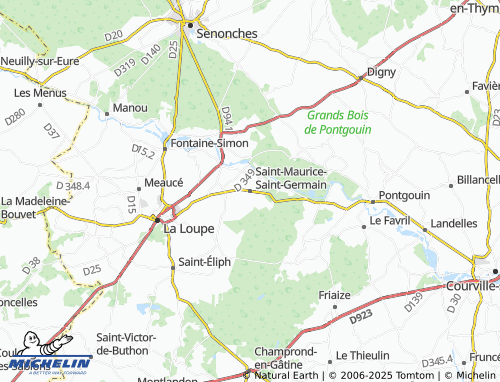 MICHELIN Saint-Maurice-Saint-Germain map - ViaMichelin