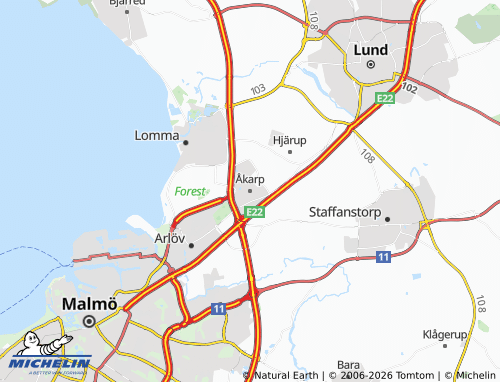 Mapa MICHELIN Åkarp - ViaMichelin