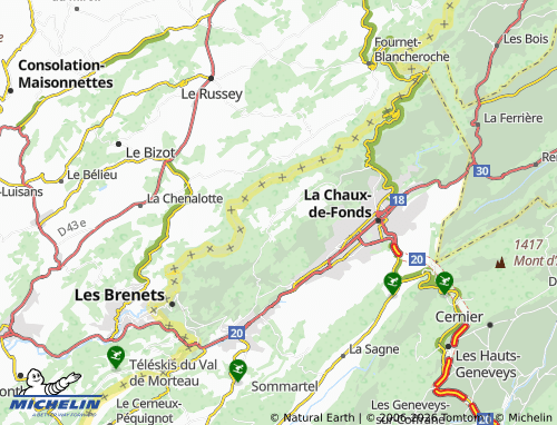 Carte MICHELIN Les Planchettes - ViaMichelin