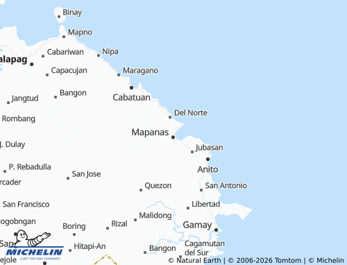 MICHELIN Del Sur map - ViaMichelin