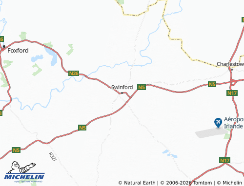 Mapa MICHELIN Swinford - ViaMichelin