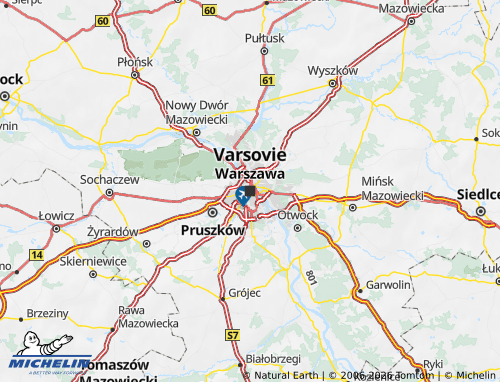 MICHELIN Mazovia map - ViaMichelin