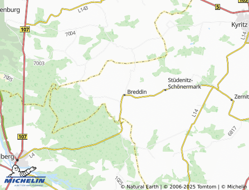 MICHELIN Breddin map - ViaMichelin