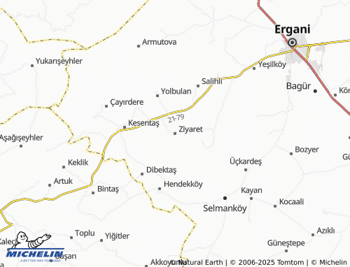 MICHELIN Ziyaret map - ViaMichelin