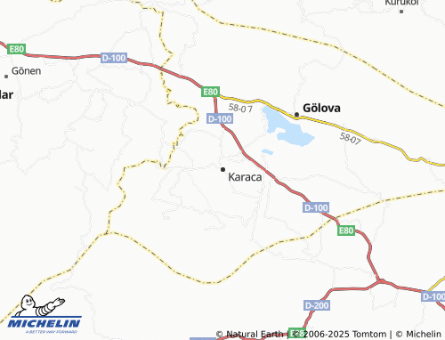MICHELIN Karaca map - ViaMichelin