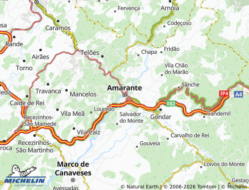 Mapa MICHELIN Amarante - ViaMichelin