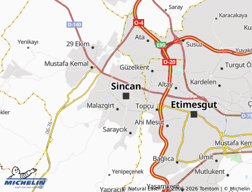 Mappa MICHELIN Sincan - ViaMichelin