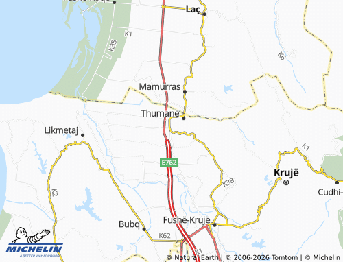 MICHELIN-Landkarte Kodër-Thumanë - ViaMichelin