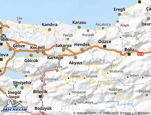Mapa MICHELIN Akyazı - ViaMichelin