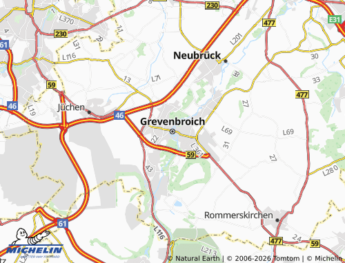 Mappa MICHELIN Grevenbroich - ViaMichelin