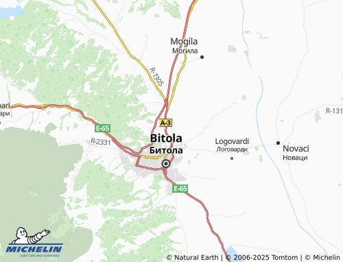 MICHELIN Gorno Orizari map - ViaMichelin
