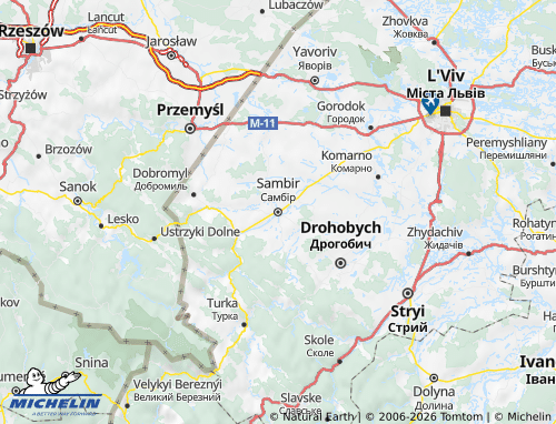 Mapa MICHELIN Sambirskyi raion - ViaMichelin
