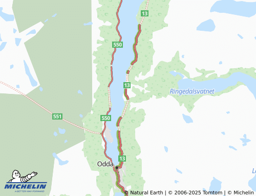 MICHELIN Tyssedal map - ViaMichelin