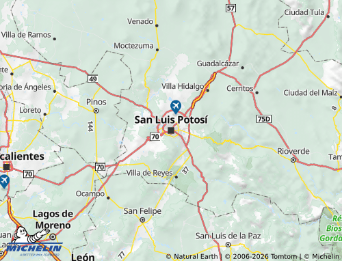 Mappa MICHELIN San Luis Potosí - ViaMichelin