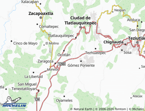 MICHELIN Xonocuautla map - ViaMichelin