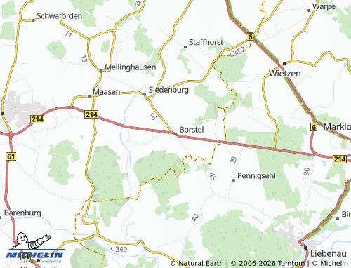 MICHELIN Borstel map - ViaMichelin