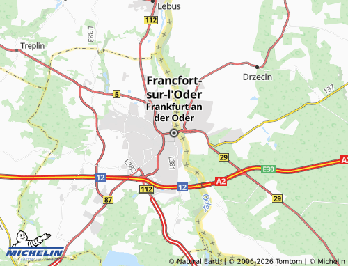 Mappa MICHELIN Francoforte sull'Oder - ViaMichelin