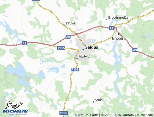Mapa MICHELIN Mežvidi - ViaMichelin