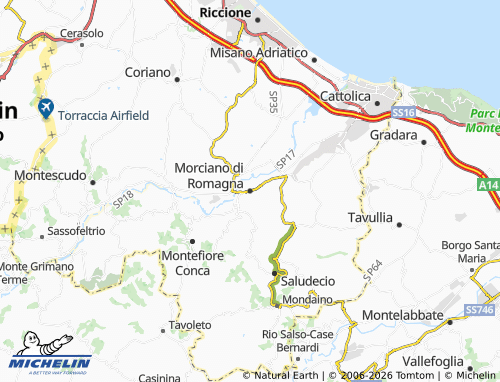MICHELIN-Landkarte Morciano di Romagna - ViaMichelin