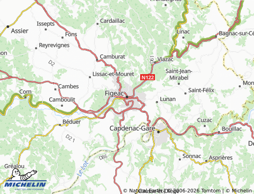 Mapa MICHELIN Figeac - ViaMichelin
