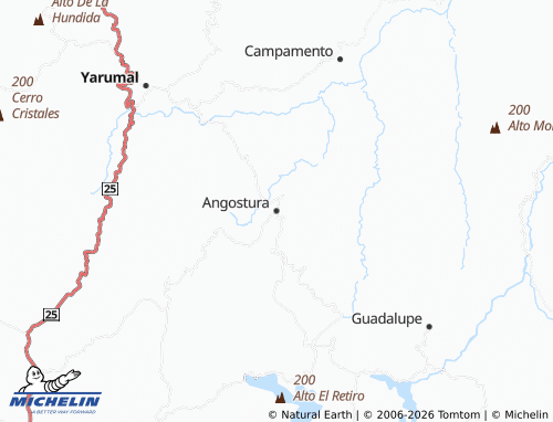 Carte MICHELIN Angostura - ViaMichelin
