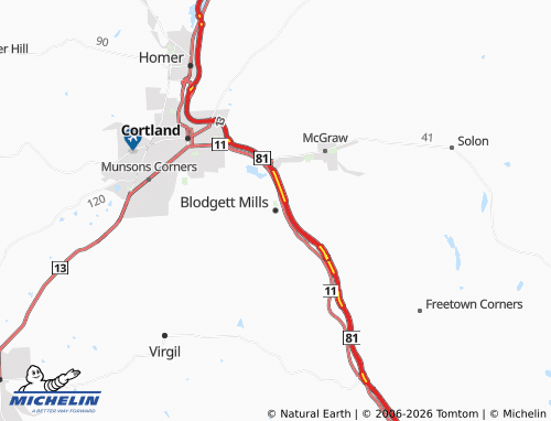Mapa MICHELIN Blodgett Mills - ViaMichelin