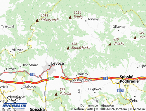 MICHELIN Uloža map - ViaMichelin