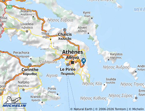 Carte MICHELIN Attique Orientale - ViaMichelin