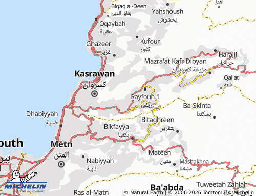 MICHELIN-Landkarte Ajaltoun - ViaMichelin