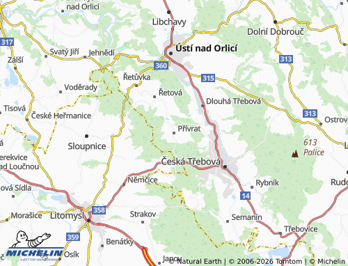 Mappa MICHELIN Přívrat - ViaMichelin