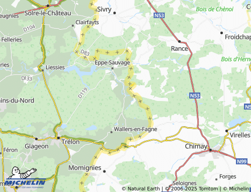 Carte MICHELIN Moustier-en-Fagne - ViaMichelin