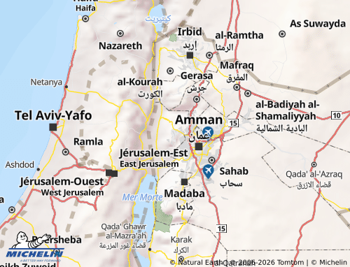 Kaart MICHELIN Muhafadhat al-Balqa' - ViaMichelin
