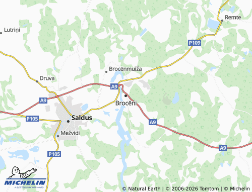 Kaart MICHELIN Brocēni - ViaMichelin