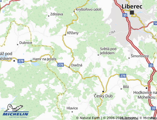 MICHELIN Janův Důl map - ViaMichelin