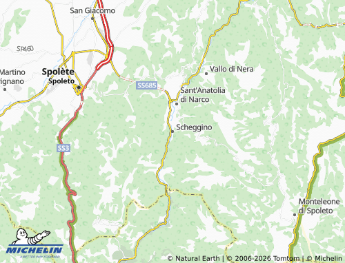 Kaart MICHELIN Scheggino - ViaMichelin