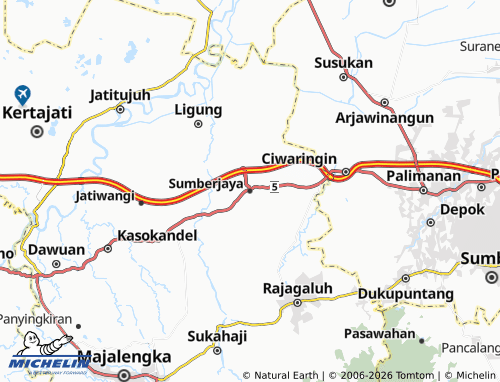 MICHELIN Sumberjaya map - ViaMichelin