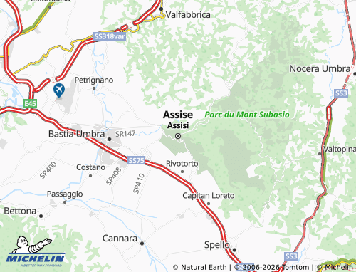MICHELIN Assisi map - ViaMichelin