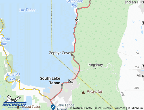 Kaart MICHELIN Zephyr Cove - ViaMichelin