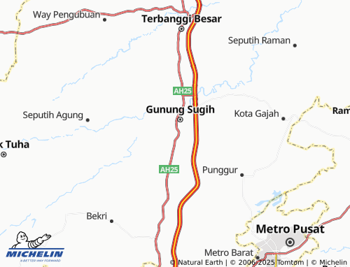 MICHELIN Gunung Sugih Raya map - ViaMichelin