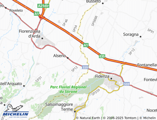 MICHELIN Stazione di Alseno map - ViaMichelin