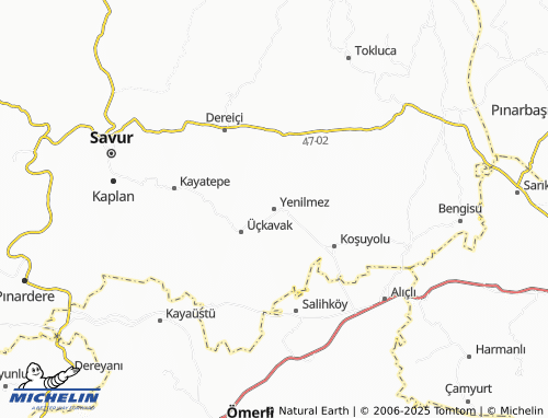 MICHELIN Yenilmez map - ViaMichelin