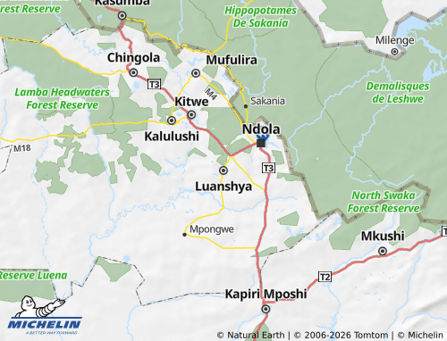 Kaart MICHELIN Luanshya - ViaMichelin