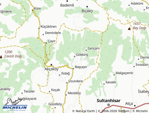 MICHELIN Gökkiriş map - ViaMichelin