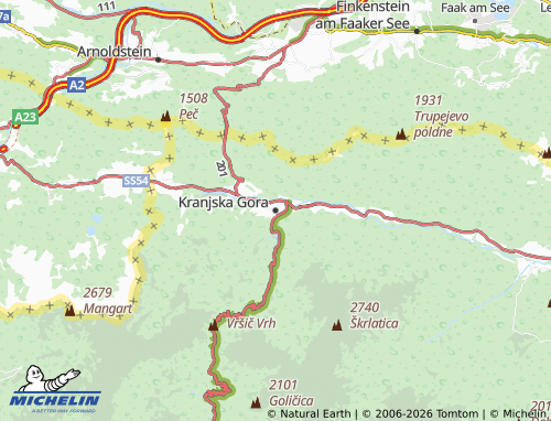 Kaart MICHELIN Kranjska Gora - ViaMichelin
