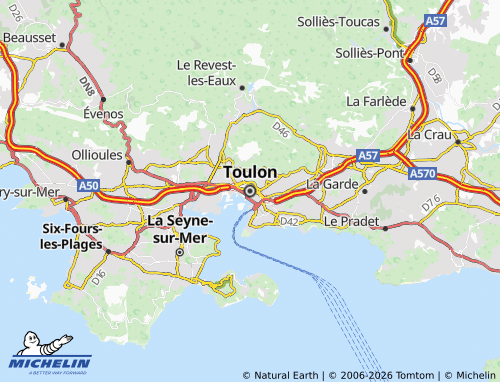 Carte MICHELIN Toulon - ViaMichelin