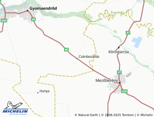 MICHELIN Csárdaszállás map - ViaMichelin