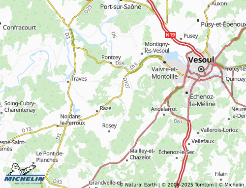 MICHELIN Velle-le-Châtel map - ViaMichelin