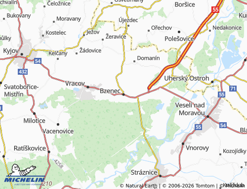 MICHELIN Bzenec map - ViaMichelin