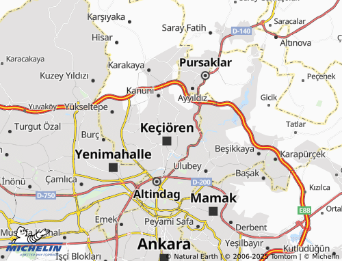 MICHELIN Şenlik map - ViaMichelin