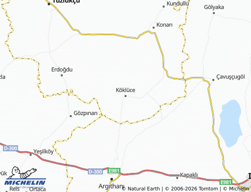 MICHELIN Köklüce map - ViaMichelin